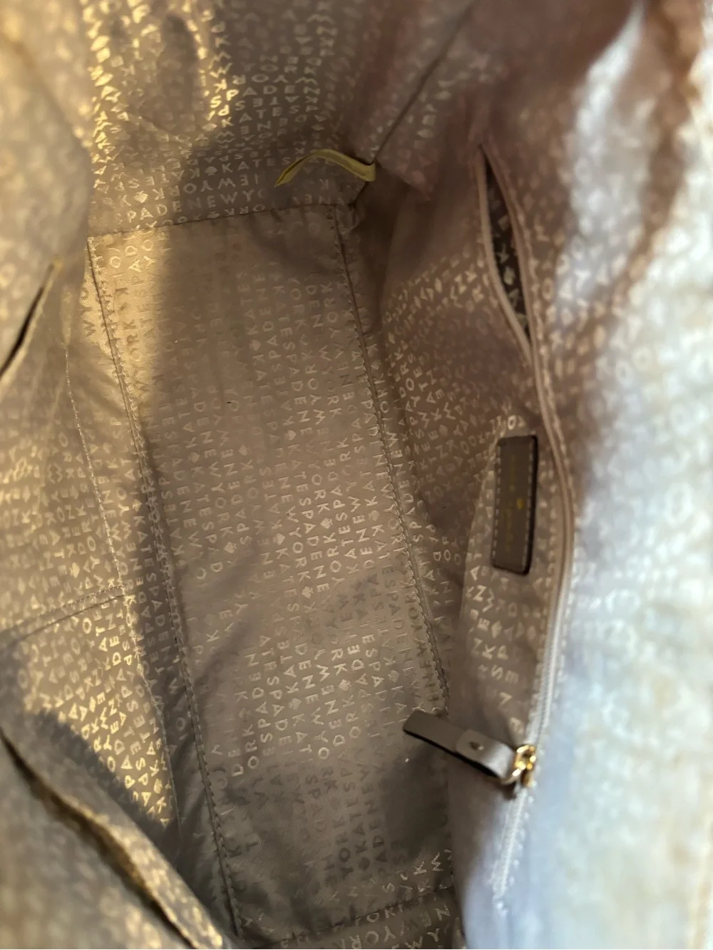 kate spade Gray Dome Satchel with Removable Strap and Gold Hardware